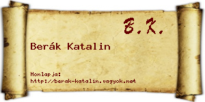 Berák Katalin névjegykártya